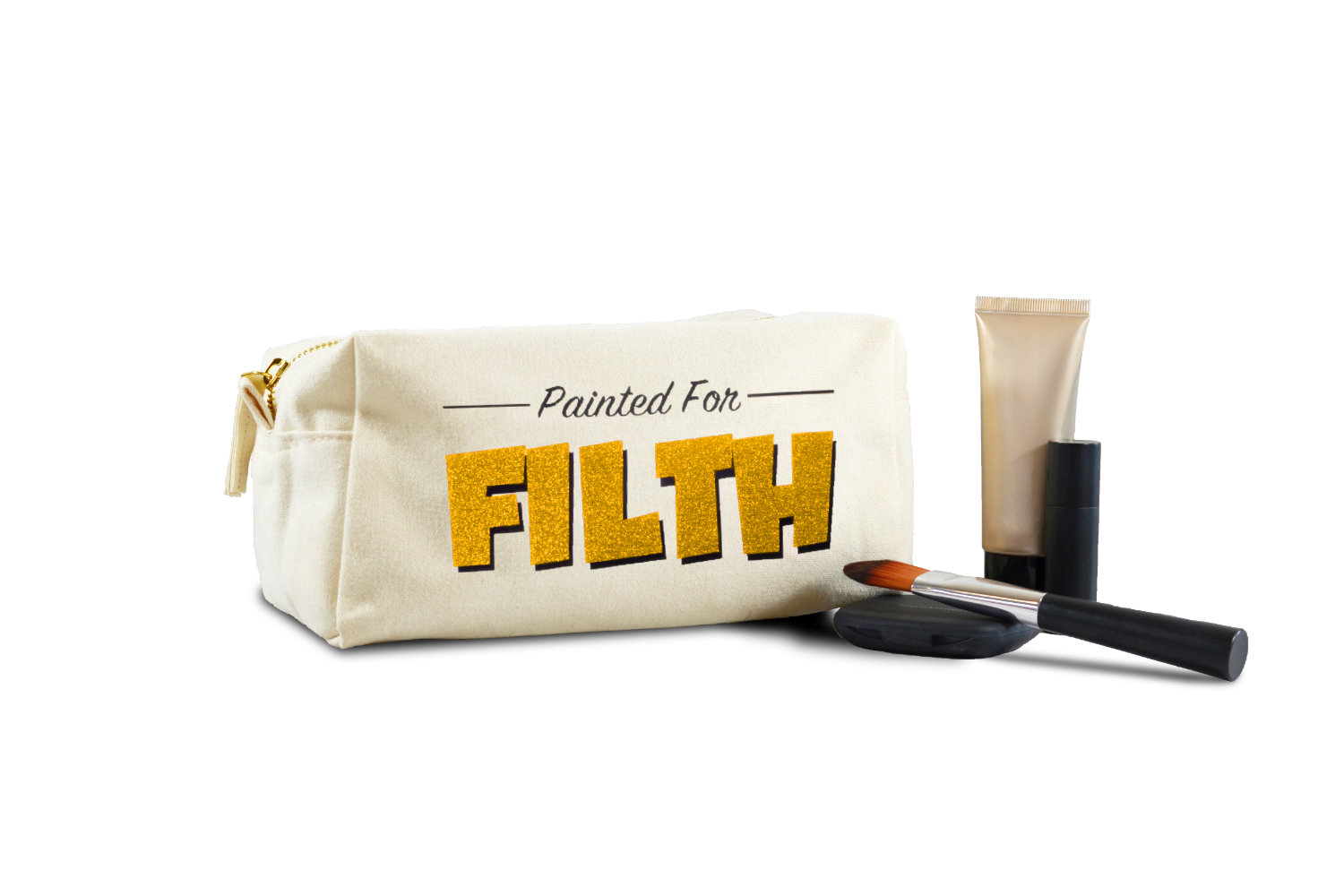 Painted For Filth Rectangle Gold Glitter