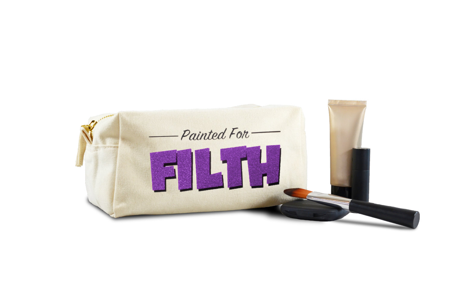 Painted For Filth Rectangle Purple Glitter