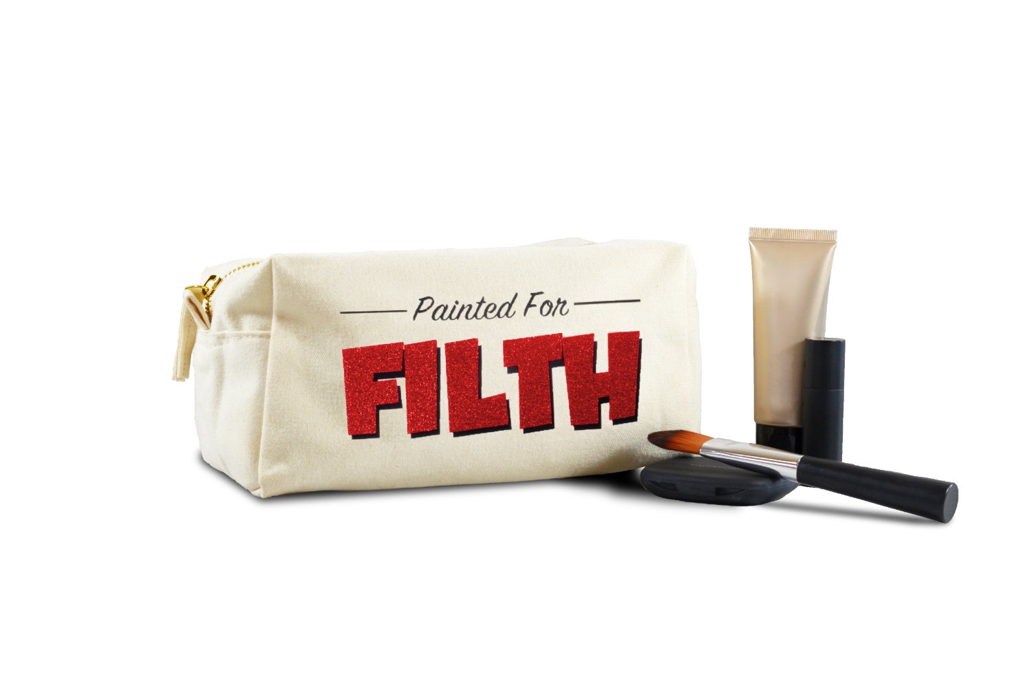 Painted For Filth Rectangle Red Glitter
